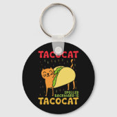 Tacocat achterstevoren gespeld tacos katten Cinco Sleutelhanger (Voorkant)