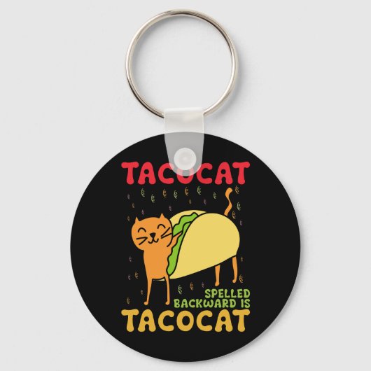 Tacocat achterstevoren gespeld tacos katten Cinco  Sleutelhanger (Voorkant)