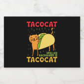 Tacocat achterstevoren gespeld tacos katten Cinco  Sparkling Wijnetiket (Enkel label)