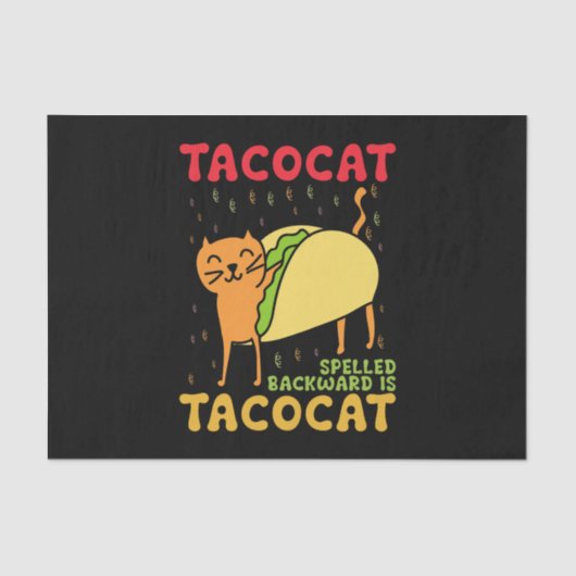 Tacocat achterstevoren gespeld tacos katten Cinco  Tissuepapier (Voorkant)