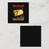 Tacocat achterstevoren gespeld tacos katten Cinco  Vierkante Visitekaartje (Voorkant / Achterkant)