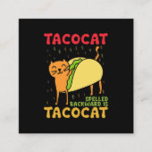 Tacocat achterstevoren gespeld tacos katten Cinco  Vierkante Visitekaartje (Voorkant)