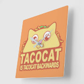 Tacocat achteruit II Vierkante Klok (Hoek)