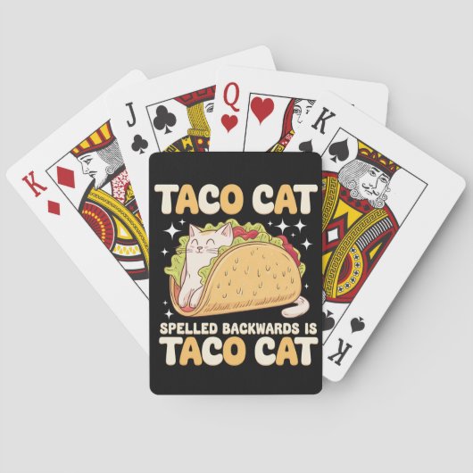 Tacocat achterwaarts gespeld Taco Cat Mexican Pokerkaarten (Achterkant)
