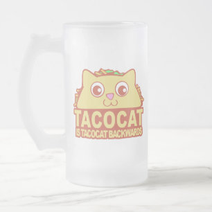 Tacocat Backwards II Frosted Glass Mok
