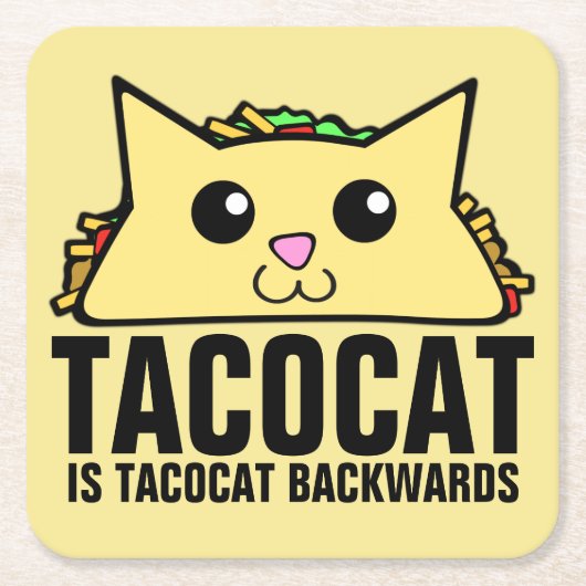Tacocat Backwards Kartonnen Onderzetters (Voorkant)