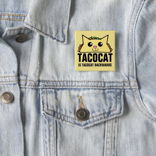 Tacocat Backwards Vierkante Button 5,1 Cm (In situ)