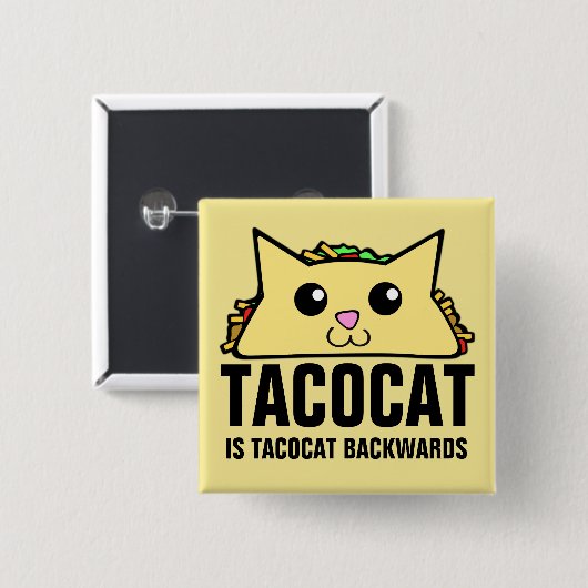 Tacocat Backwards Vierkante Button 5,1 Cm (Voorkant /achterkant)