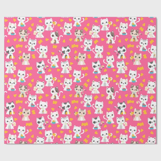 Tacocat Burrito en Taco Cats Cute Pet Cadeaupapier (Vlak)