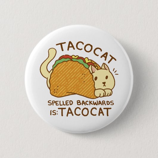 TACOCAT-DIEREN IN TACO-CARTOON RONDE BUTTON 5,7 CM (Voorkant)