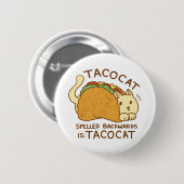 TACOCAT-DIEREN IN TACO-CARTOON RONDE BUTTON 5,7 CM (Voorkant /achterkant)