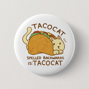 TACOCAT-DIEREN IN TACO-CARTOON RONDE BUTTON 5,7 CM