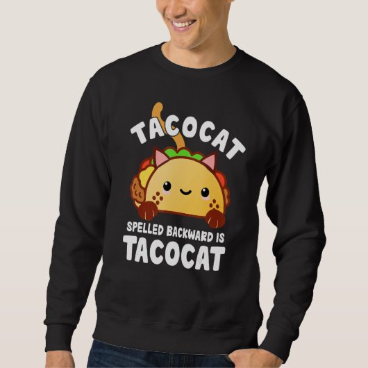 TacoCat Funny Mexican Food Cinco de Mayo Tacos Cat Trui (Voorkant)