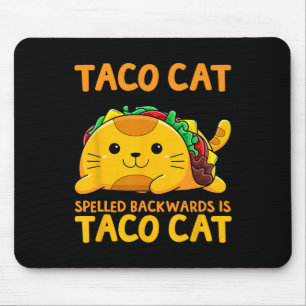 Tacocat gespeld achterwaarts Shirt Taco Cat Cinco Muismat