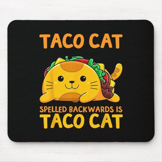 Tacocat gespeld achterwaarts Shirt Taco Cat Cinco  Muismat (Voorkant)