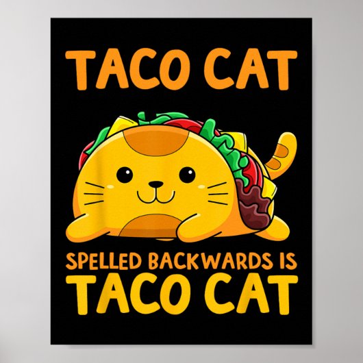 Tacocat gespeld achterwaarts Shirt Taco Cat Cinco Poster (Voorkant)