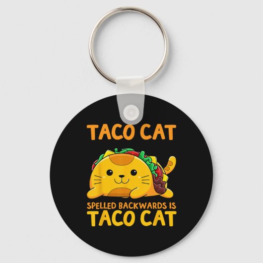 Tacocat gespeld achterwaarts Shirt Taco Cat Cinco  Sleutelhanger (Voorkant)