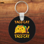 Tacocat gespeld achterwaarts Shirt Taco Cat Cinco  Sleutelhanger (Voorkant)