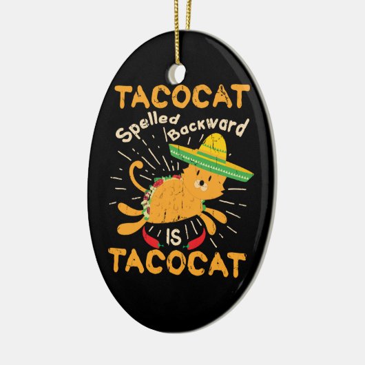 Tacocat Graphic Cinco de Mayo Cat Taco Keramisch Ornament (Links)