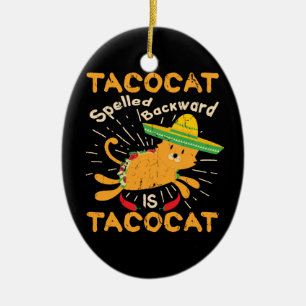 Tacocat Graphic Cinco de Mayo Cat Taco Keramisch Ornament