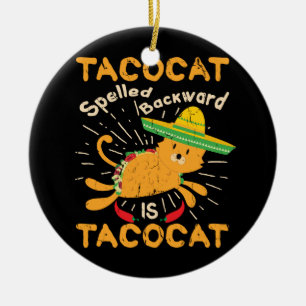 Tacocat Graphic Cinco de Mayo Cat Taco Keramisch Ornament