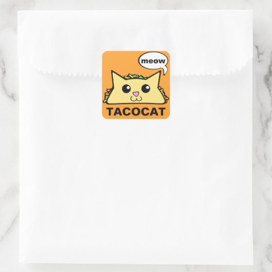 TacoCat Meow Vierkante Sticker (Tas)