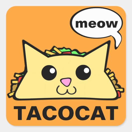 TacoCat Meow Vierkante Sticker (Voorkant)