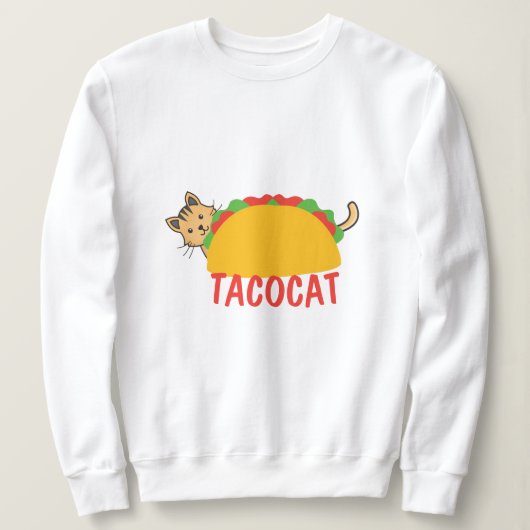 Tacocat Palindrome Taco Cat Humor Nieuwigheid Trui (Design voorkant)