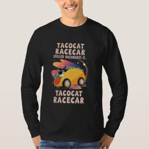 Tacocat raceauto achterstevoren gespeld Funny Mexi T-shirt