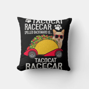 Tacocat Racecar Achterkant is gek op Mexicaans Kussen