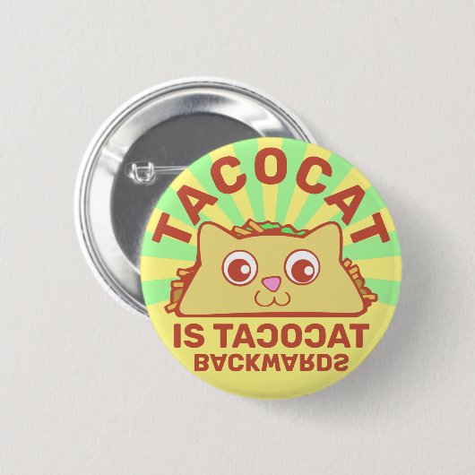 Tacocat Retro Carnival Pinback Button (Voorkant /achterkant)