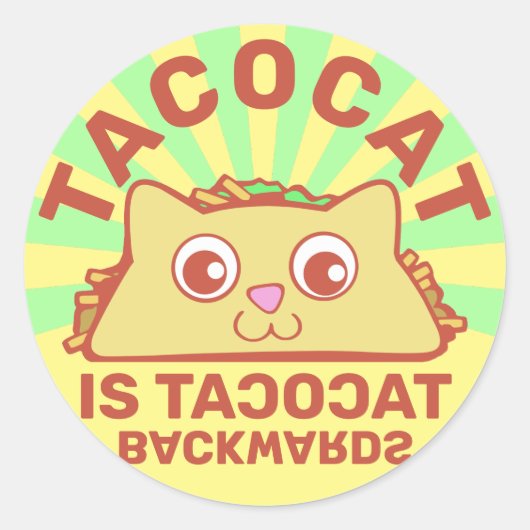 Tacocat Retro Carnival Ronde Sticker (Voorkant)