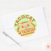 Tacocat Retro Carnival Ronde Sticker (Envelop)