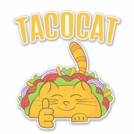 Tacocat Schattige Kat Tacos Sticker (Voorkant)