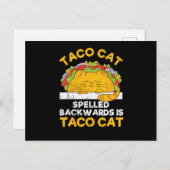 Tacocat speld backwards is Taco Cat Briefkaart (Voorkant / Achterkant)