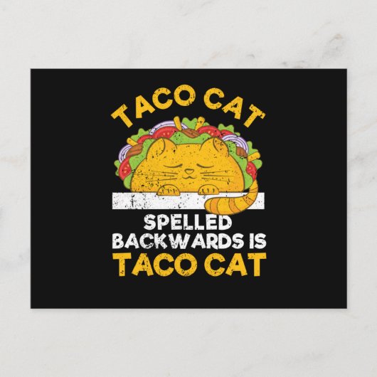 Tacocat speld backwards is Taco Cat Briefkaart (Voorkant)