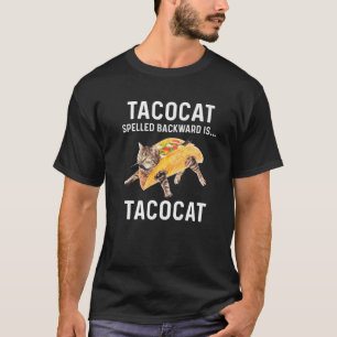 Tacocat Spelde Backward is tacocat - Love Cat en T-shirt