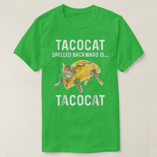 Tacocat Spelde Backward is tacocat Love Cat en T T-shirt (Design voorkant)
