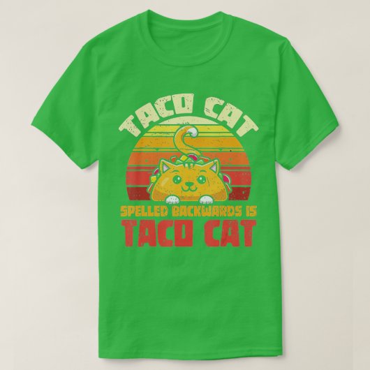 Tacocat Spelde Backwards is tacocat Funny Retro t T-shirt (Design voorkant)