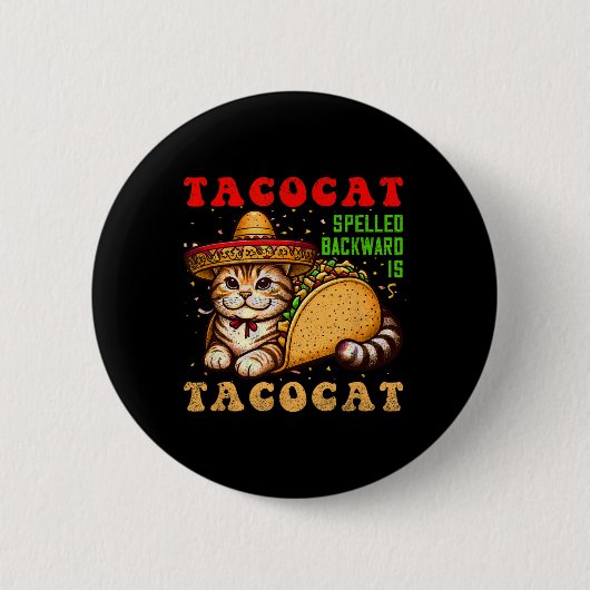 Tacocat spelde taco's en katten Cinco de Ma Ronde Button 5,7 Cm (Voorkant)
