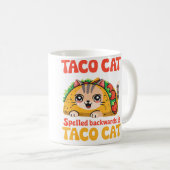 Tacocat Spelled Backward Is Tacocat Cat And Taco L Koffiemok (Voorkant rechts)