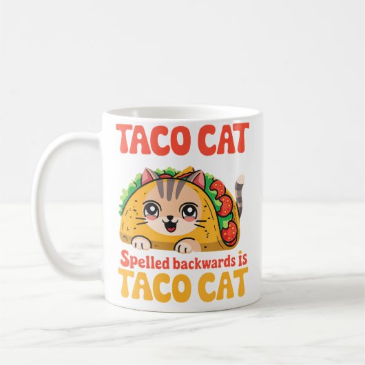 Tacocat Spelled Backward Is Tacocat Cat And Taco L Koffiemok (Links)