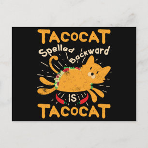 Tacocat Spelled Backwards Cinco de Mayo Cat Taco Briefkaart