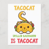 Tacocat Spelled Backwards Is Tacocat Funny Cat Flyer (Voorkant)