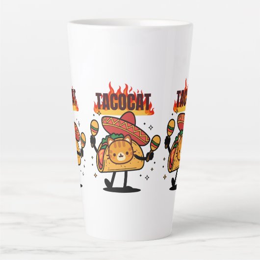 Tacocat Spelled Backwards Is Tacocat Latte Mok (Voorkant)