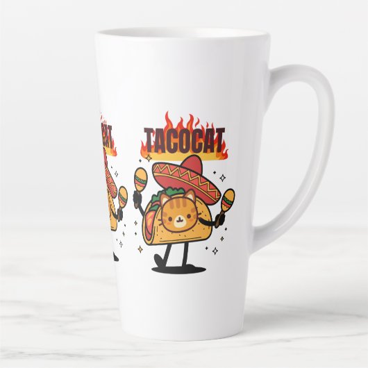 Tacocat Spelled Backwards Is Tacocat Latte Mok (Rechts)