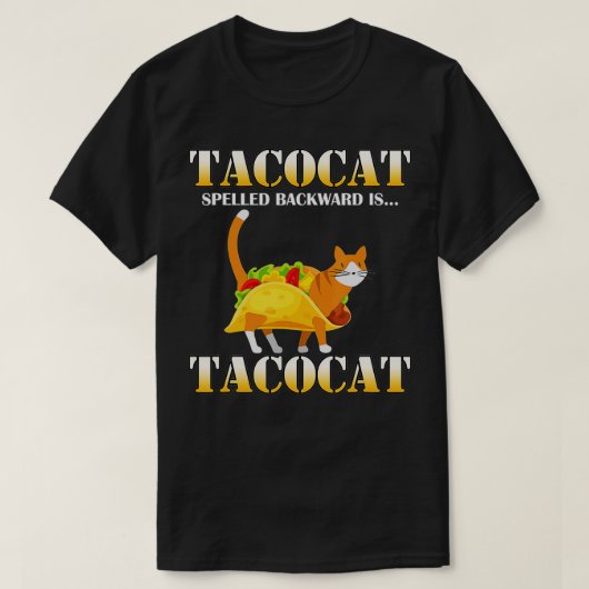 Tacocat Spelling Backward is Tacocat Funny Taco en T-shirt (Design voorkant)
