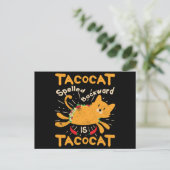 Tacocat Spelling Backwards Cinco de Mayo Cat Taco Briefkaart (Staand voorkant)