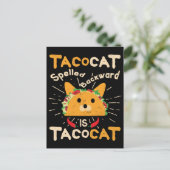 Tacocat Spelling Backwards Cinco de Mayo Cat Taco Briefkaart (Staand voorkant)