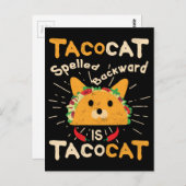 Tacocat Spelling Backwards Cinco de Mayo Cat Taco Briefkaart (Voorkant / Achterkant)